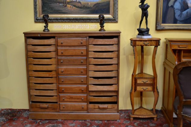 Classificatore-schedario a doppia serranda e cassettiera stile inglese - Foto 4
