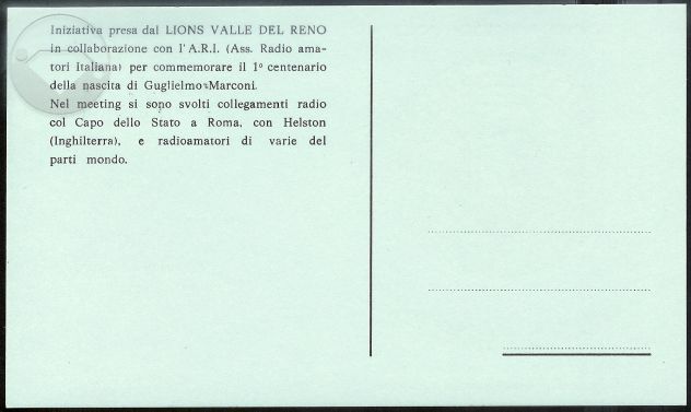 1974 Cartoline ANNO MARCONIANO - LIONS CLUB BOLOGNA - A.R.I. - Foto 5