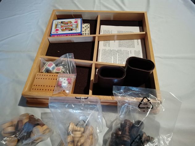 Scacchiera set giochi completo in legno, Italfama - Articolo Nuovo - - Foto 4