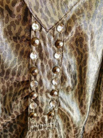 Abito donna in LAME' DI PURA SETA a motivo leopardato, taglia 42. MADE IN ITALY - Foto 5