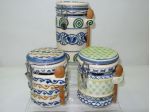Barattoli Artigianali Ceramica dipinti a mano decoro Etnico