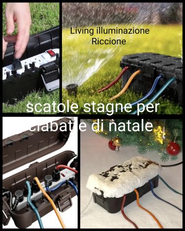 Scatole stagne per multiple e ciabatte o spine per luci esterne da giardino - Foto 3