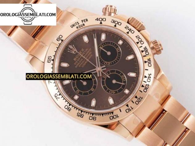 Rolex Replica DAYTONA 116505 QUADRANTE CIOCCOLATO BEST EDITION 1:1 SU BRACCIALE RG SA4130 - Foto 13