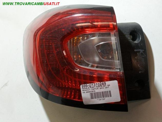 FANALE POST. PARTE EST. SX 999-U1310249 Parti elettriche  Fanaleria  Fanali  Fanale post. sx. RENAULT - CAPTUR - 2013 - 2017, RENAULT - CAPTUR - 2017