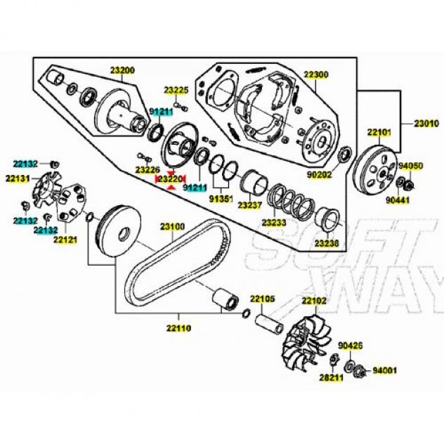 Semipuleggia condotta mobile scooter Kymco 125 150 200 - Foto 3