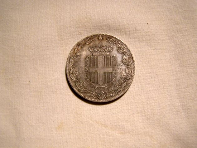 Moneta 5 lire argento 1878 replica - Foto 2