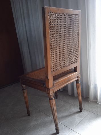 4 sedie legno massello e rattan - Foto 2