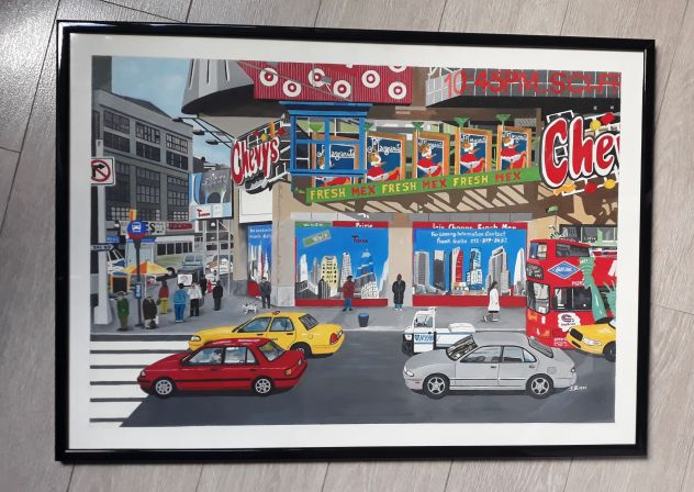 Quadro a tempera raffigurante New York - Foto 2