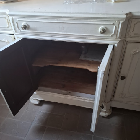 MOBILE CREDENZA NOCE RESTAURATO E SMONTATO BIANCO - Foto 3