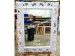 Specchiera traforata legno bianca stile barocco
