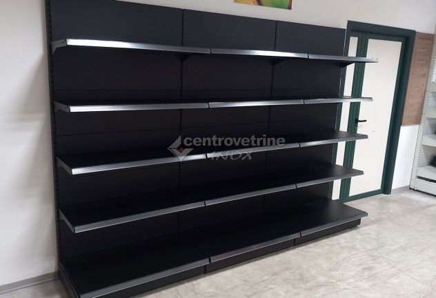 SCAFFALE IN FERRO NERO DA 303 CON PIANO BASE 40 E PIANI DA 40 - Foto 10