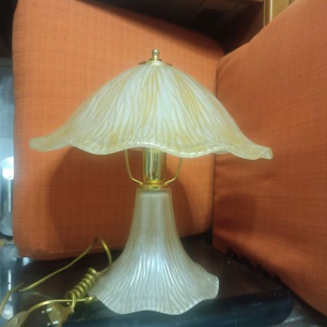 lampada da tavolo anni '70 in vetro murano mushroom
