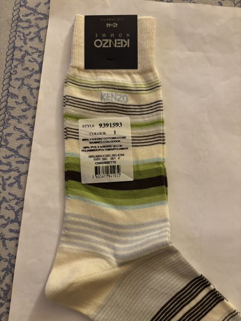 1 PAIO DI CALZE NUOVE DA UOMO FIRMATE ORIGINALI KENZO,MADE IN ITALY,N’42-44 - Foto 6