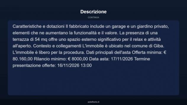 Immobile in asta di 250 m² con più di 5 locali e box auto in vendita a Giba - Foto 4