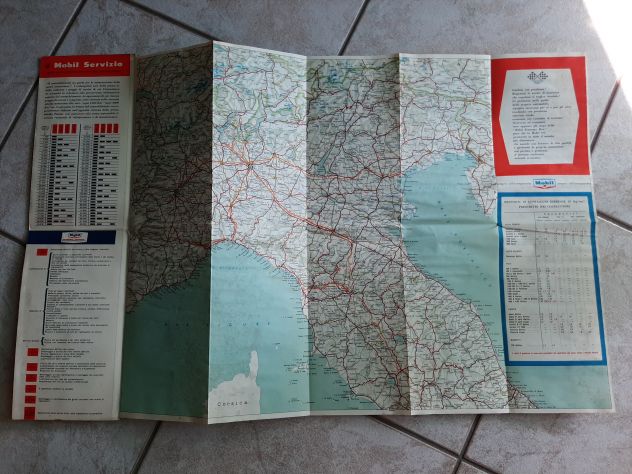 MOBIL CARTINA STRADALE ITALIA ANNO 1960 ORIGINALE - Foto 4