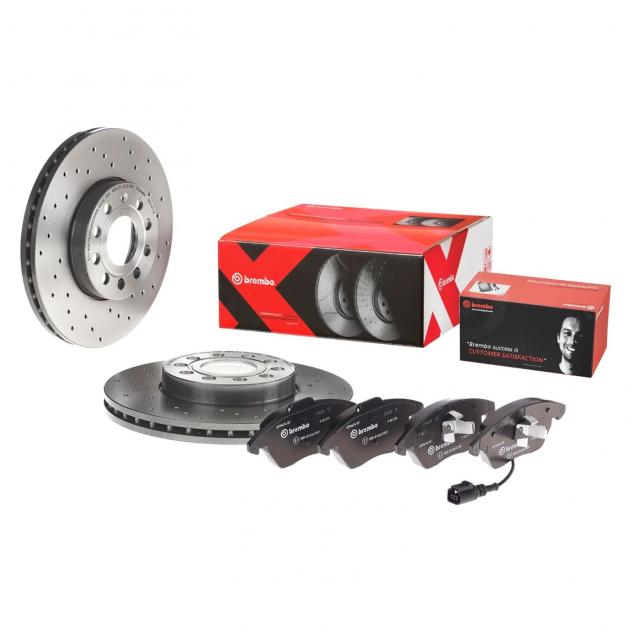 Kit Dischi Forati e Pastiglie Anteriori Brembo Vw Audi