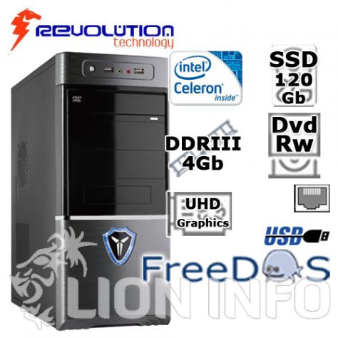 Computer Celeron QC 1,99Ghz DDR 4Gb SSD 120Gb DvdRw Revolution - Foto 2