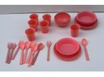 Servizio in Plastica Rosa Vintage