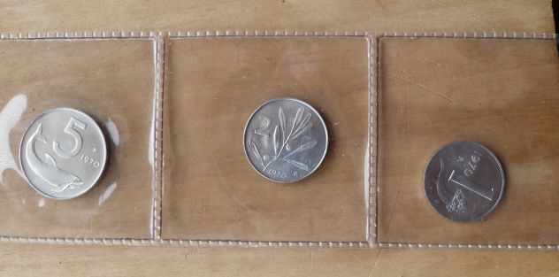 MONETA DA 1-2-5 LIRE IN FDC ASSOLUTO DEL 1970 DELLA REPUBBLICA ITALIANA-