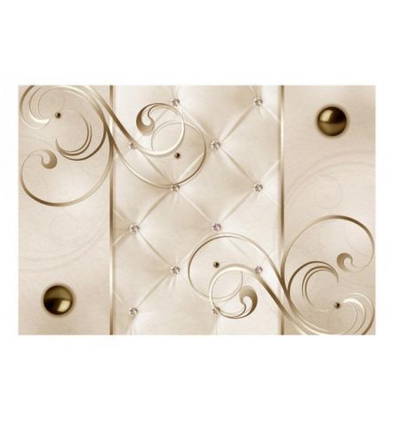 Fotomurale Adesivo Elegante Stile Pelle Crema Beige Arredalacasa - Foto 2