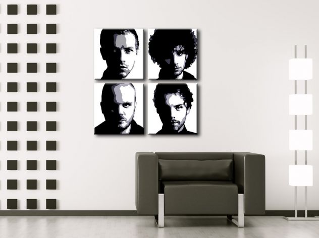 Quadro Coldplay dipinto a mano pop art
