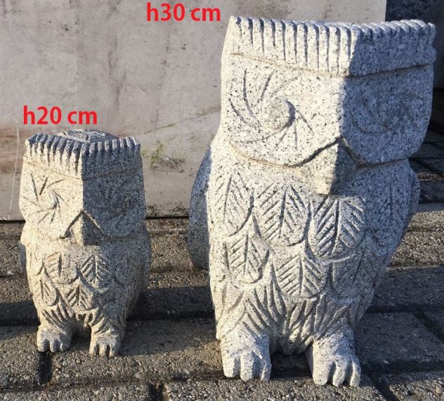 Gufo Civetta in pietra granito - Foto 2