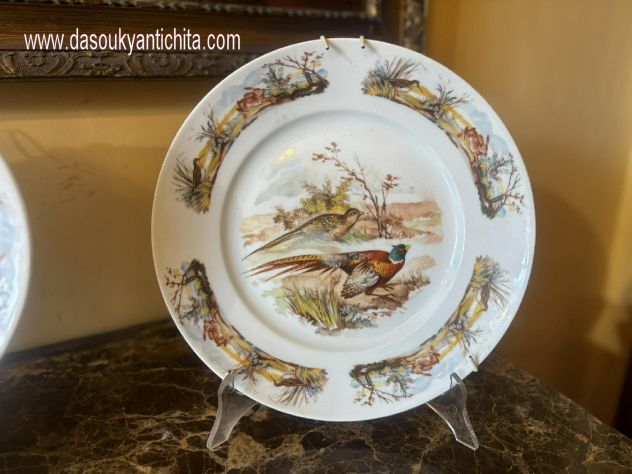 Set di tre piatti da collezione ” selvaggina Ginori metà XX secolo - Foto 9
