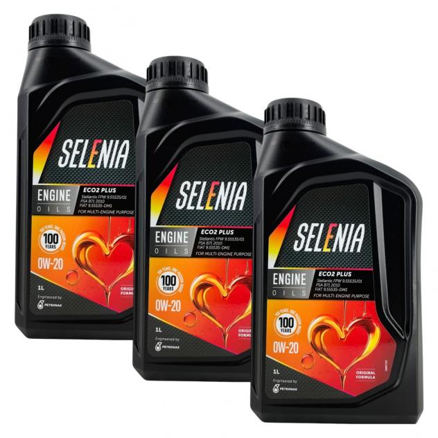 Olio Motore Selenia Eco2 Plus 0W20 Specifica Stellantis FPW9.55535/01 3L