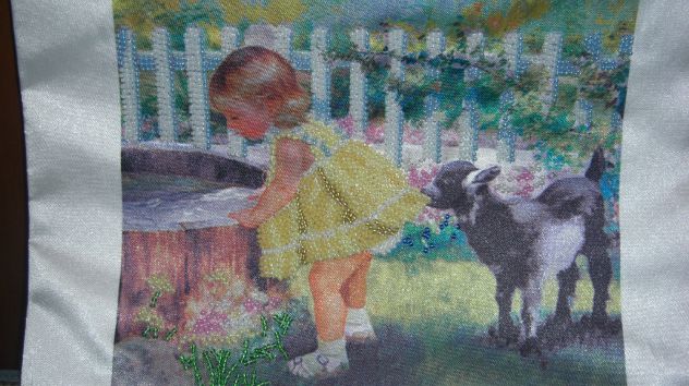 Quadro punto croce con perline per cameretta.