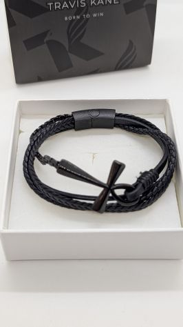 Bracciale uomo Travis Kane Cross nero con croce - Foto 3