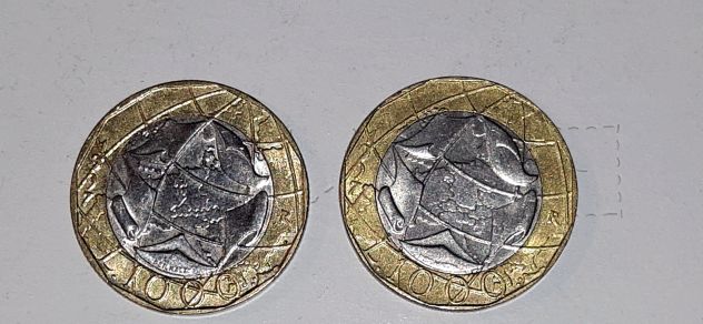 2 MONETE 1.000 LIRE 1997