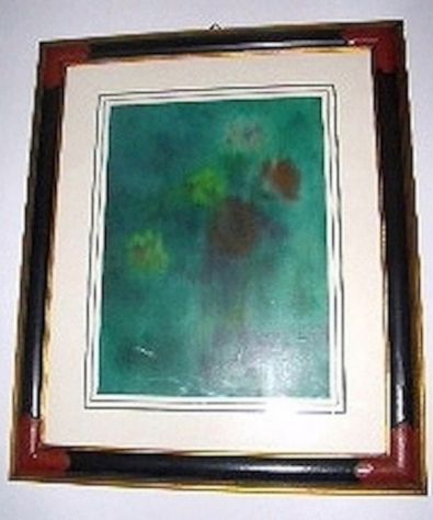 VETRATA ARTISTICA ORIGINALE D' EPOCA ''MEDAGLIERE''
