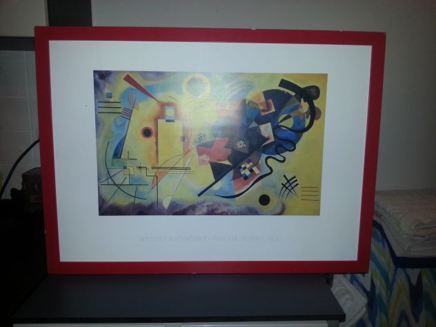QUADRO STAMPA SU PANNELLO TENUTO MOLTO BENE,RIPRODUZIONE DEL 1925,DI KANDINSKY C - Foto 2