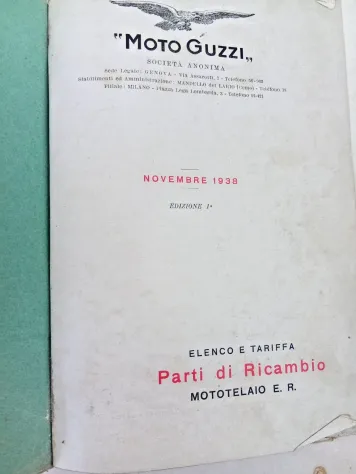 Moto Guzzi Mototelaio E. R. Catalogo Parti di Ricambio 1 Edizione 1938 - Foto 8