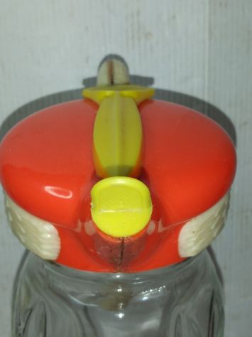 Brocca in vetro con manico in plastica o altro vintage anni 60 per succhi fabbri - Foto 3
