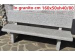 Panchina in pietra granito con schienale