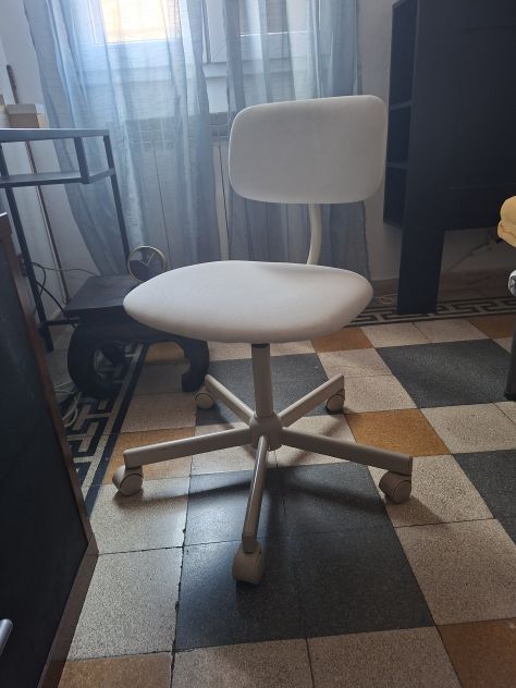 Sedia ufficio girevole bianca usata - Foto 2