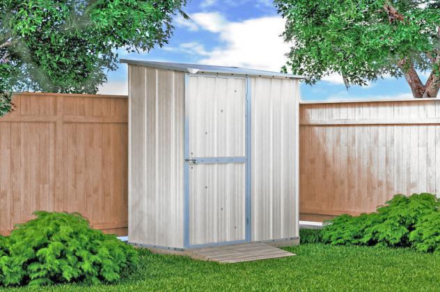Box in Acciaio Zincato Casetta da Giardino in Lamiera 1.74 x 1.00 m x h1.82 m - 43 KG – 1.74 metri quadri - BIANCO - Foto 5