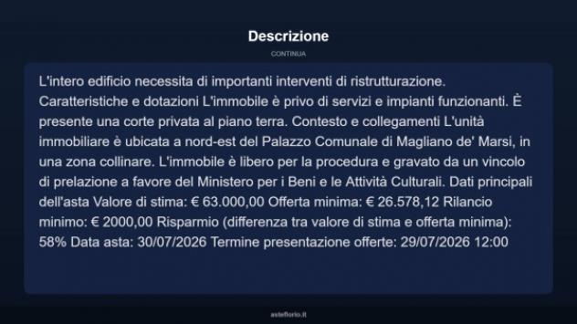 Immobile in asta di 420 m² in vendita a Magliano de' Marsi - Foto 5
