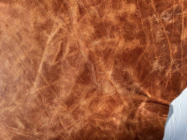 Pellame crazy horse a vegetale bottalato cognac - Foto 8