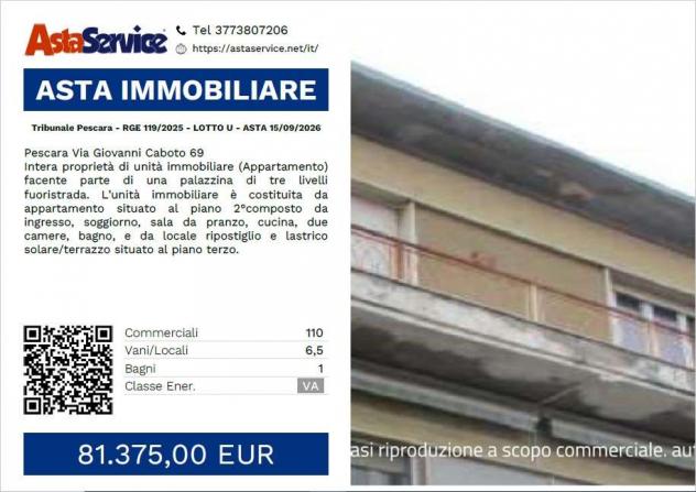 Tribunale Pescara - RGE 119/2025 - LOTTO U - Tribunale Pescara - RGE 119/2025 - LOTTO U - ASTA 15/09/2026