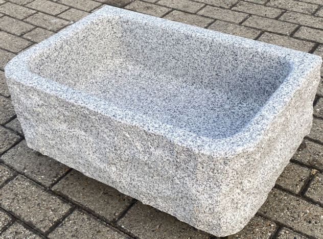 Lavello lavandino per cucina in pietra granito grigio 60 cm - Foto 4
