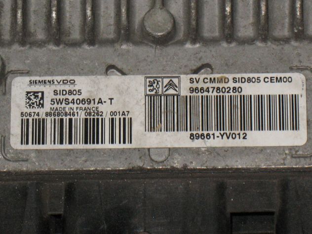 5WS40691AT ECU CITROEN PEUGEOT 1.4 SID805 5WS40691A-T 9664780280 89661YV012 - Foto 2