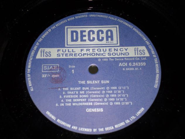 GENESIS - The Silent Sun - LP / 33 giri Sterephonic Sound Stampa Italy DECCA - Foto 3