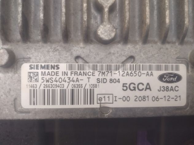 Centralina motore Ford Fusion 1.4tdci 50 kw 5WS40434AT SID804 7M7112A650AA 5GCA - Foto 4