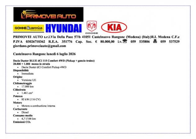 DACIA Duster 1.5 Blue dCi 8V 115 CV 4x4 Pick Up Comfort rif. 23893498 - Foto 2