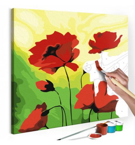 Quadro Fai Da Te 45x45 Cm. Fiori Rossi ARREDALACASA Spedizione Gratis