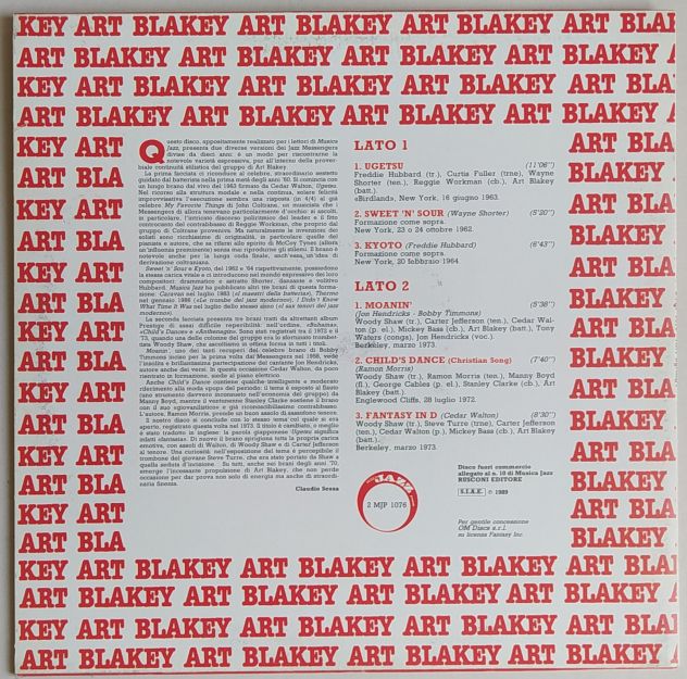 ART BLAKEI- Registrazini anni '60 e '70-Ed Rusconi Musica Jazz-LP 1989 - Foto 2