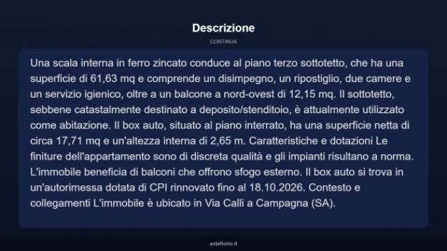 Immobile in asta di 101 m², box auto in vendita a Campagna - Foto 12
