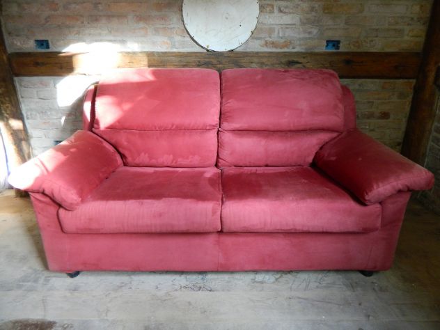 Divano due posti in velour bordeaux - Foto 9
